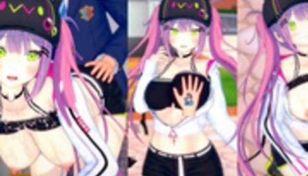 [Hentai Game Koikatsu! ]Have sex with Big tits Vtuber Tokoyami Towa.3DCG Erotic Anime Video.