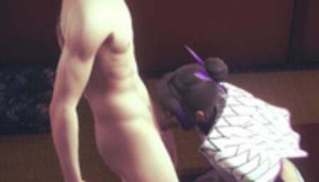 Kimetsu no Yaiba Hentai - Shinobu blowjob sitting in a table with creampie - Japanese Asian Anime