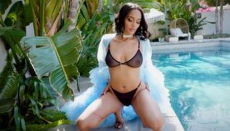 Perfect big ass ebony posed in lingerie