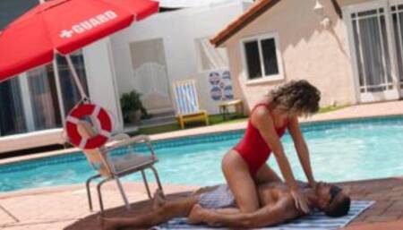 Shemale life guard analed by handsome dude