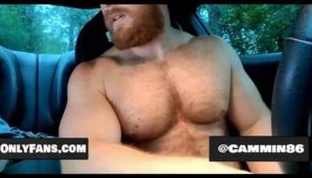 Hot Guy Stokes Cock In His Car