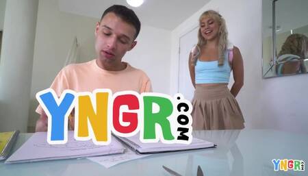 YNGR - Sexy Blonde Teen Lilith Grace Gets Her Pussy Drilled By Pervy Step Bro