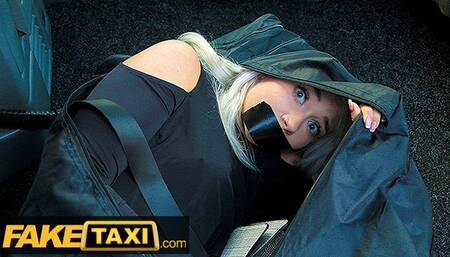 Fake Taxi Cute Marilyn Sugar Hidding in a Bag on the Backseat of Taxi