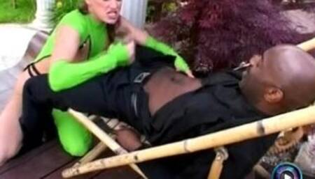 Voluptuous blonde Mandy Bright ecstastic to pleasure a BBC