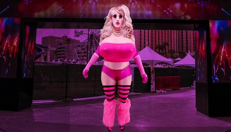 X Cup Pink Tube Top Rave Doll