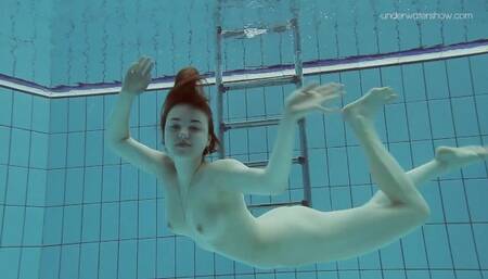 Consummate Lada at swimming scene