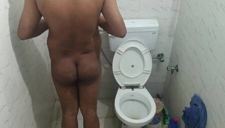 Saturday nude dance performance in bathroom
