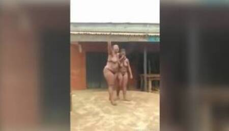 Nude Helpless African Girl Degraded In Public By Her Nude Psychotic Real Mother