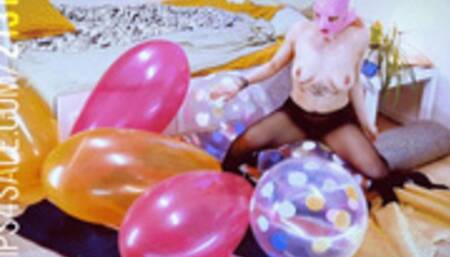 ANN014 - Balloon Bunch Under My Nyloned Pussy HD