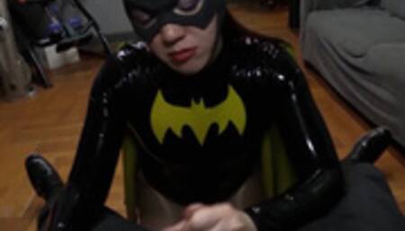 Latex Batgirls Handjobs on Perp