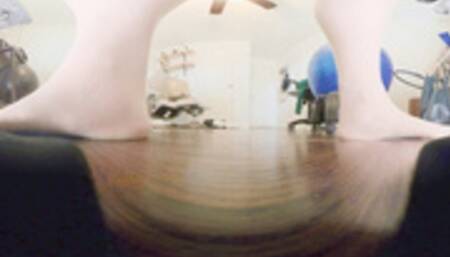 Laying directly under her as she works 360vr