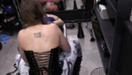 licking heels, living ashtray slut Tina