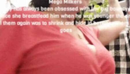 Mov shrunken stepSON Smothered in stepMOMMYS Mega Milkers Lola's boy has always been obsessed with her big bouncy boobs ever since she breastfead him when he was younger the only way to feel them again was to shrink and hide in between them as she goes a