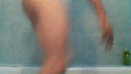 Exhib and jerk off in the bathroom