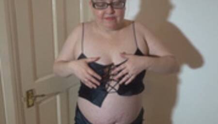 Sexy Black Silk Nighty striptease