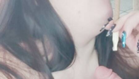 Nicki Pie black and Mild blowjob