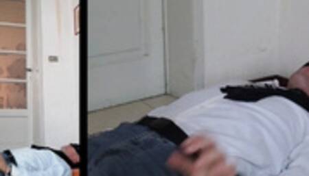 Golden heels trampling by Alice (two cameras view)