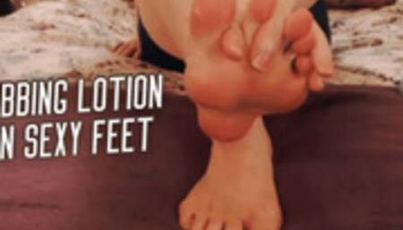 Rubbing Lotion on Sexy Feet and Toes - Foot Fetish by HannyTV