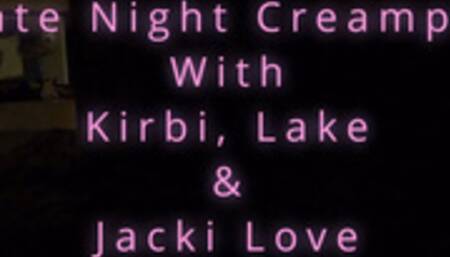 Jacki Love gets a late night creampie with Lake Reese and Kirbi Klism (1080p)