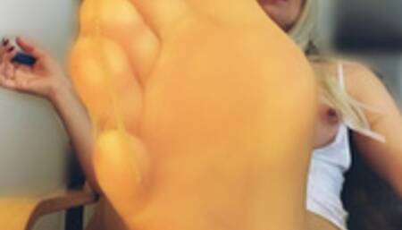 Legs in stockings, tease, smoking Ecigarette MP4