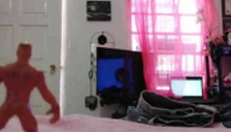 Tiny shrunken StepSON get trapped in stepMOMMYS panties Shrinking Sickness and tries to tell stepMOM freezes while watching her try on panties bras and Jean shorts getting trapped in her panties