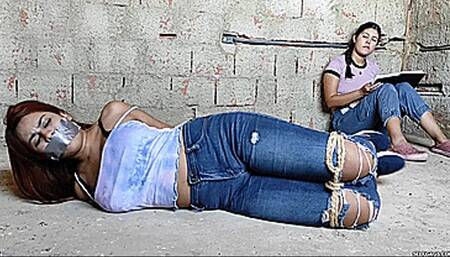 Hot Study Buddy Hogtied Barefoot And Left Tape Gagged And Helpless In An Old Prison! (high res mp4)