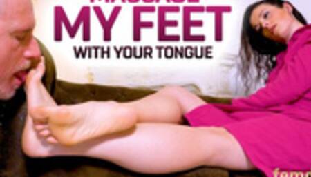 My feet need to be massaged and relaxed with the tongue ( Foot Worship with Lady Nicole ) - FULL HD MP4