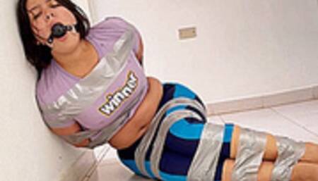 Tape Bound Mary's Ball Gagged Bondage Struggle (high res mp4)