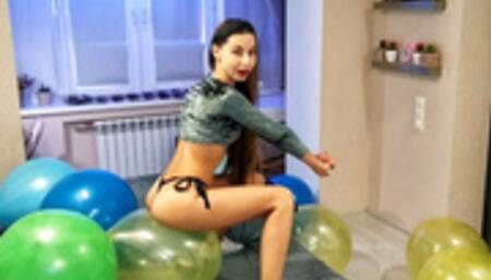 Sit to pop balloons (custom video)