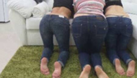 Dirty soles of sexy girls and sexy BUTTS J