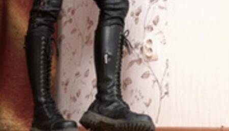 Ginger in high Doc Martens boot is ready to squash you right now, fc038h 720p