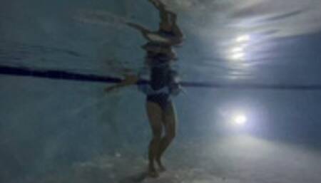 Carissa in an Esther Williams bathing suit and Classic Oval Mask--Attracted to the Light