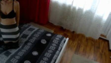 POV fucking a slutty, skinny brunette