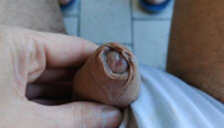 This flaccid cock out of my panties can become giant!