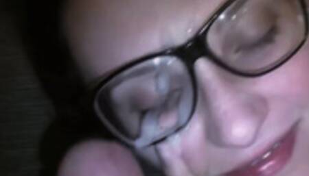 GLASSES AND TONGUE CUMSHOT SCENES ONLY -FULL HD