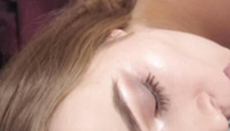 Beautiful babe handles my hard dick with oral