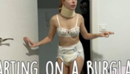 FARTING ON A BURGLAR this home intruder didn't expect my loose farts, diaper and neck brace by Kitty Stepsis