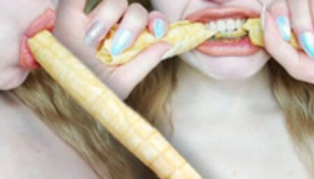 Sucking out condensed milk 720p