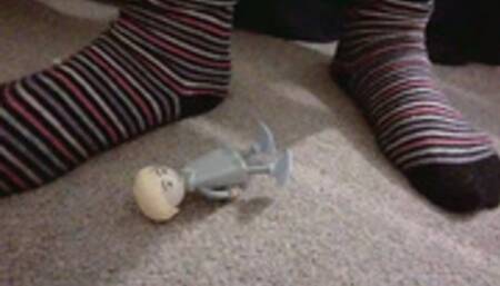 Giantess torments little sissy man