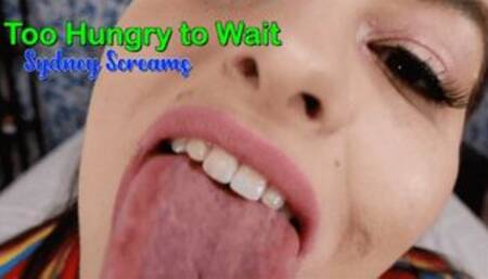 Too Hungry to Wait - same-size vore scene featuring: mouth fetish, BBW vore, bloated belly, and burping - 720 WMV