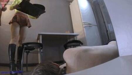 0024RB [2 camer] Princess he will lick the dessert from our boots! And at the end I'll probably pee in his mouth