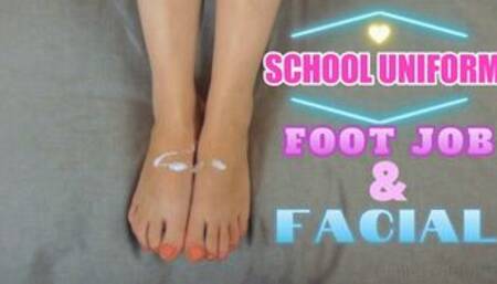 School Uniform Toe Sucking & Footjob with Facial (720 wmv)