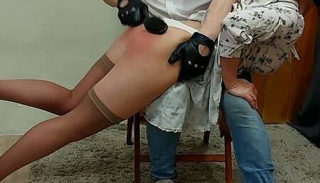 Hard OTK Spanking Wife