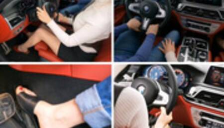 Sexy girls punish BMW M760Li (650 hp) with brutal revving