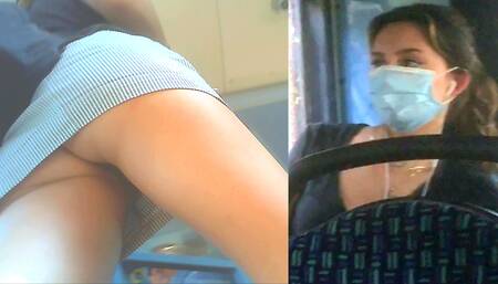 Hidden Upskirt Teen's Thong Barely Covers Her Pussy