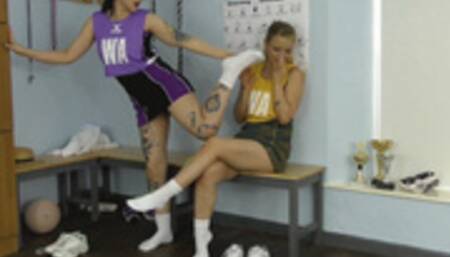 Cute Lily Torments Pretty Essie Using Her Stinky Feet