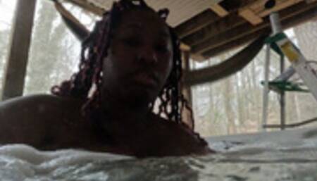 Tiny Human in Hot Tub with Sexy Giantess Wife POV 4k