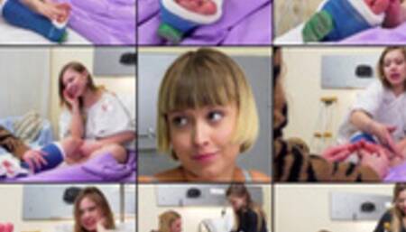 Lulu SLWC at the Hospital Foot Massage and Cast Cleanup Before Crutching Out (in HD 1920X1080)