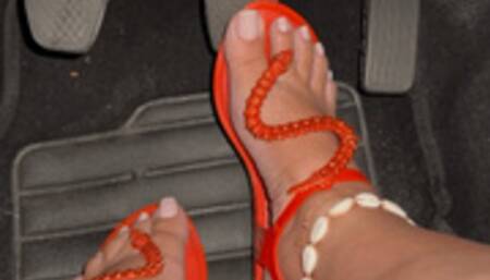 Juliette_RJ MILF on a real Pedal Pumping wearing flats driving to gas station - PEDAL PUMPING - FRENCH PEDICURE - BBW LEGS - PUMPING THE GAS - PUMP HARD - HITTING THE BREAKS