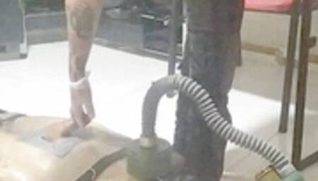 GASMASK AND MASTURBATION SLAVE